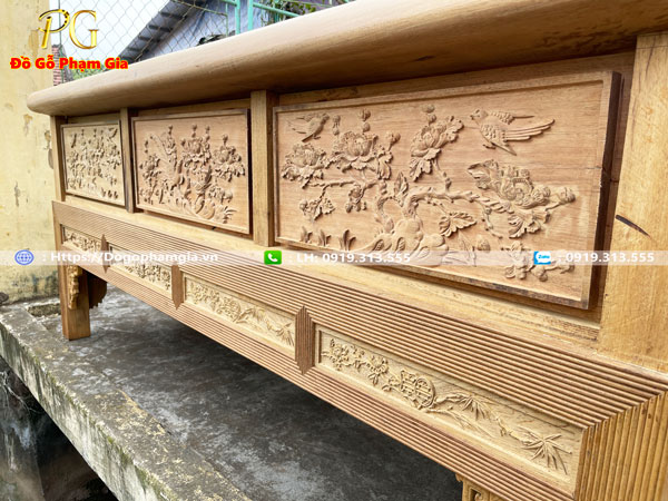 Hình ảnh chi tiết bộ trường kỷ chạm tích