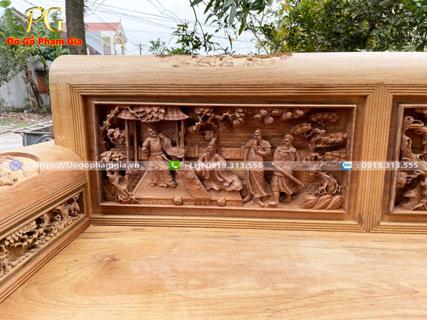 Thông tin kích thước bộ trường kỷ chạm tích gỗ gụ