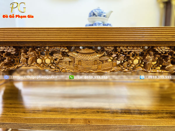 Thông tin kích thước trường kỷ chạm tích gỗ gụ