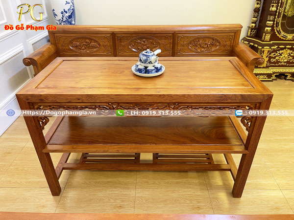 Thông tin mẫu trường kỷ chạm tứ quý gỗ hương