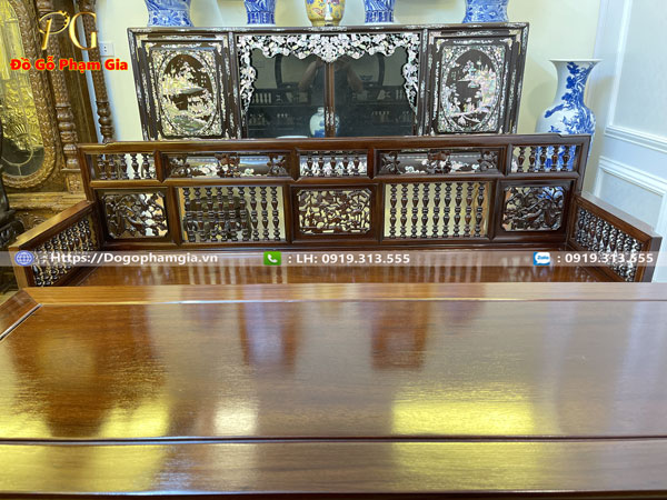 Thông tin kích thước trường kỷ song tiện gỗ gụ