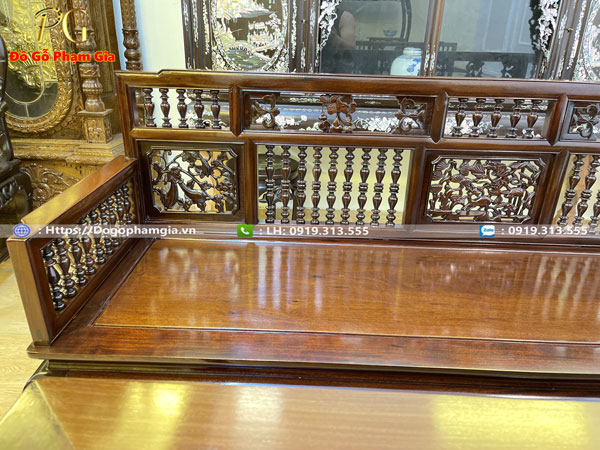 Thông tin kích thước trường kỷ song tiện gỗ gụ