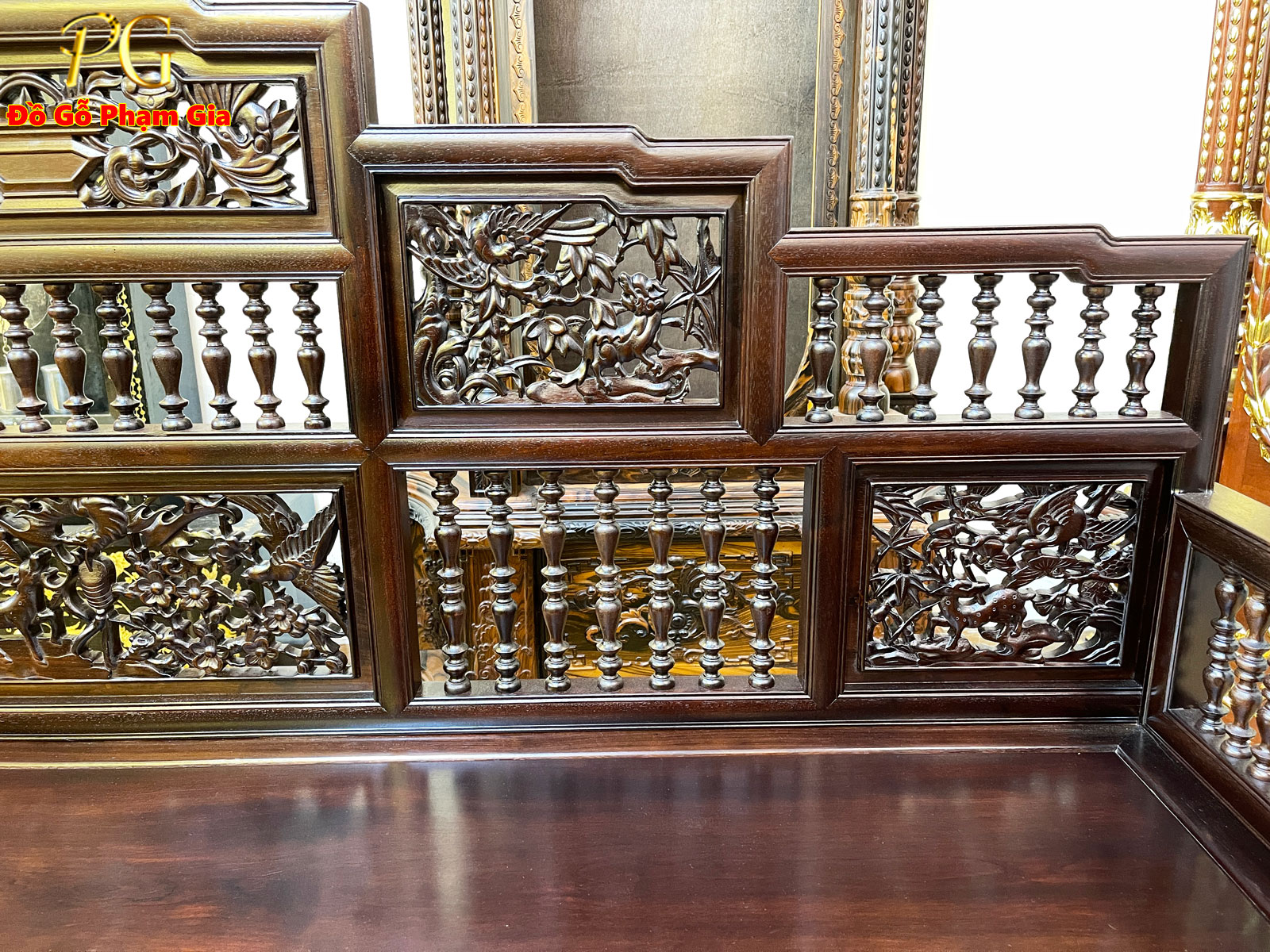 Thông tin kích thước bộ trường kỷ song tiện gỗ gụ Thông tin kích thước bộ trường kỷ song tiện gỗ gụ