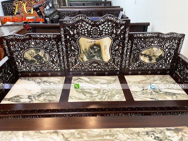 Hình ảnh bộ trường kỷ tam sơn cẩn ốc