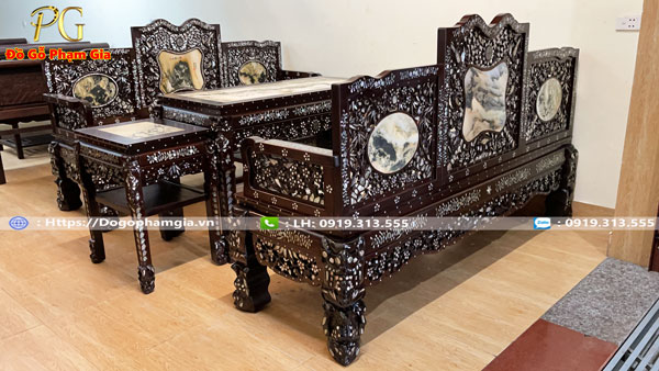 Mua trường kỷ tam sơn cẩn ốc tại Đồ Gỗ Phạm Gia