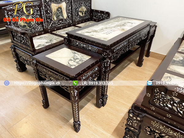 Mua trường kỷ tam sơn cẩn ốc tại Đồ Gỗ Phạm Gia