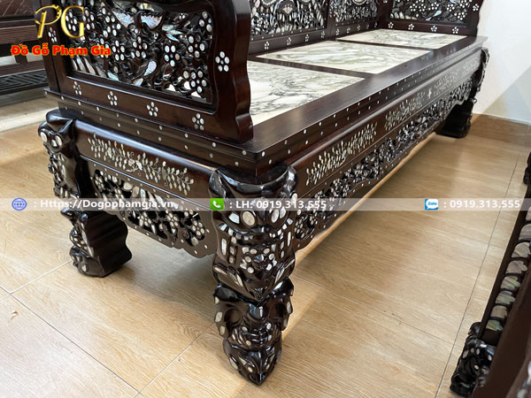 Hình ảnh bộ trường kỷ tam sơn cẩn ốc