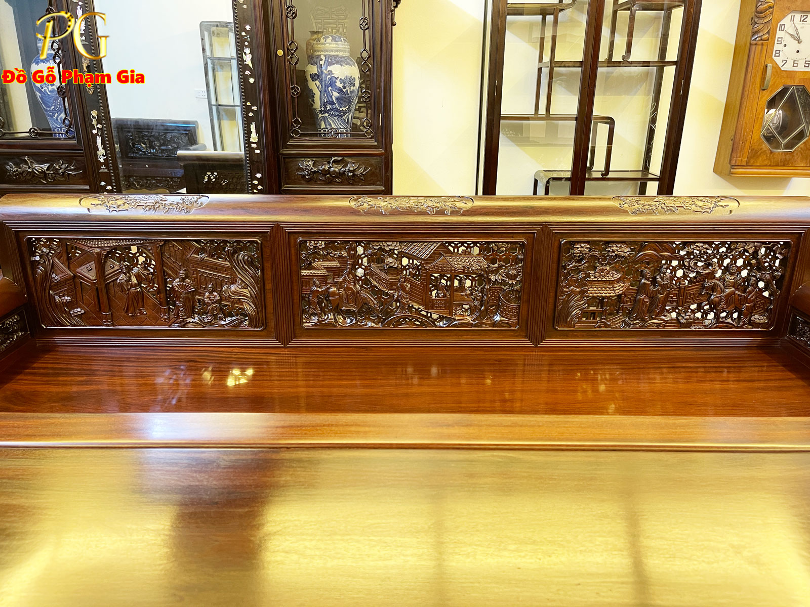 Thông tin chi tiết bộ trường kỷ chạm tích tam quốc