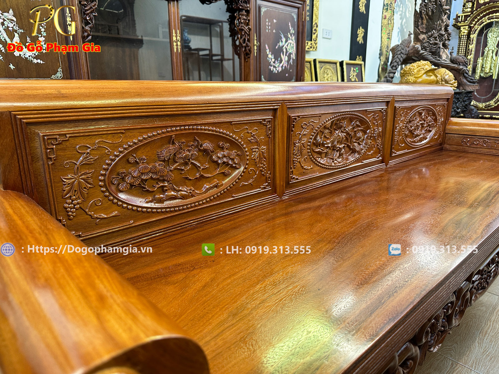 Thông tin trường kỷ vai cuốn gỗ lim Thông tin trường kỷ vai cuốn gỗ lim