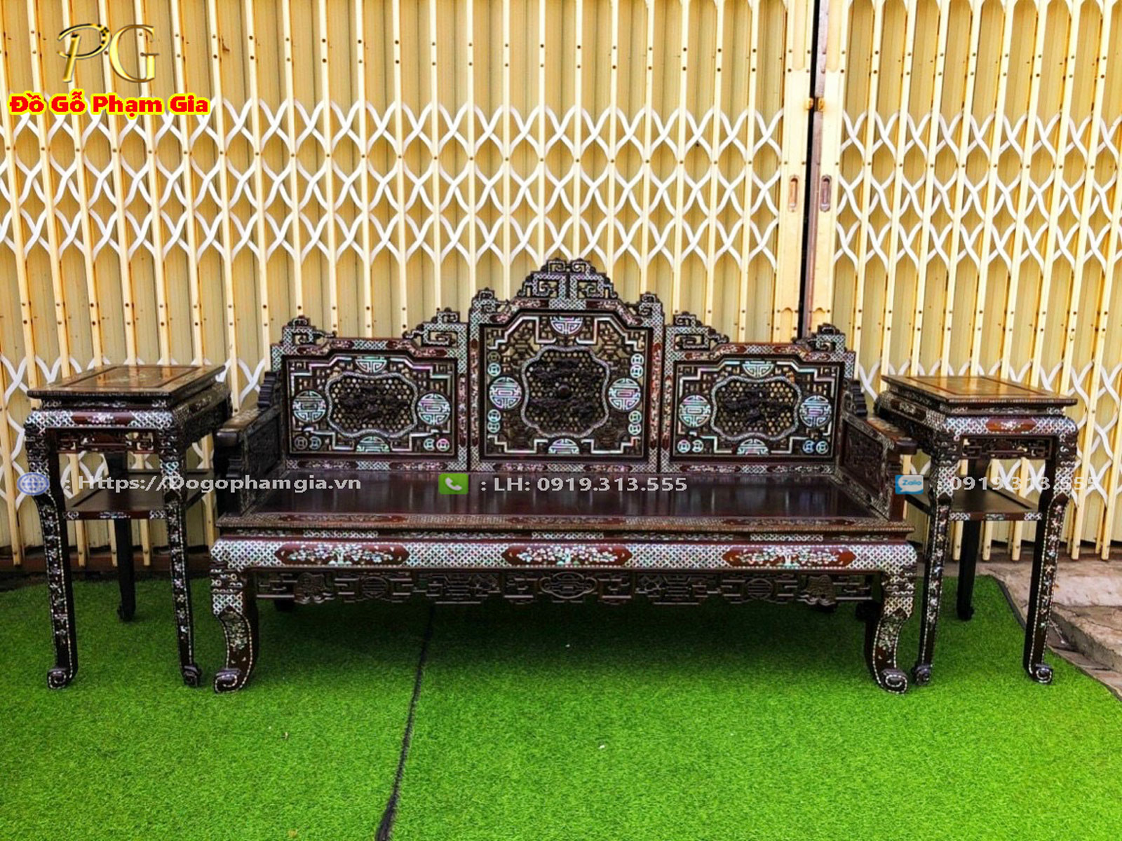 Thông tin kích thước bộ trường ngũ lân cẩn ốc gỗ gụ