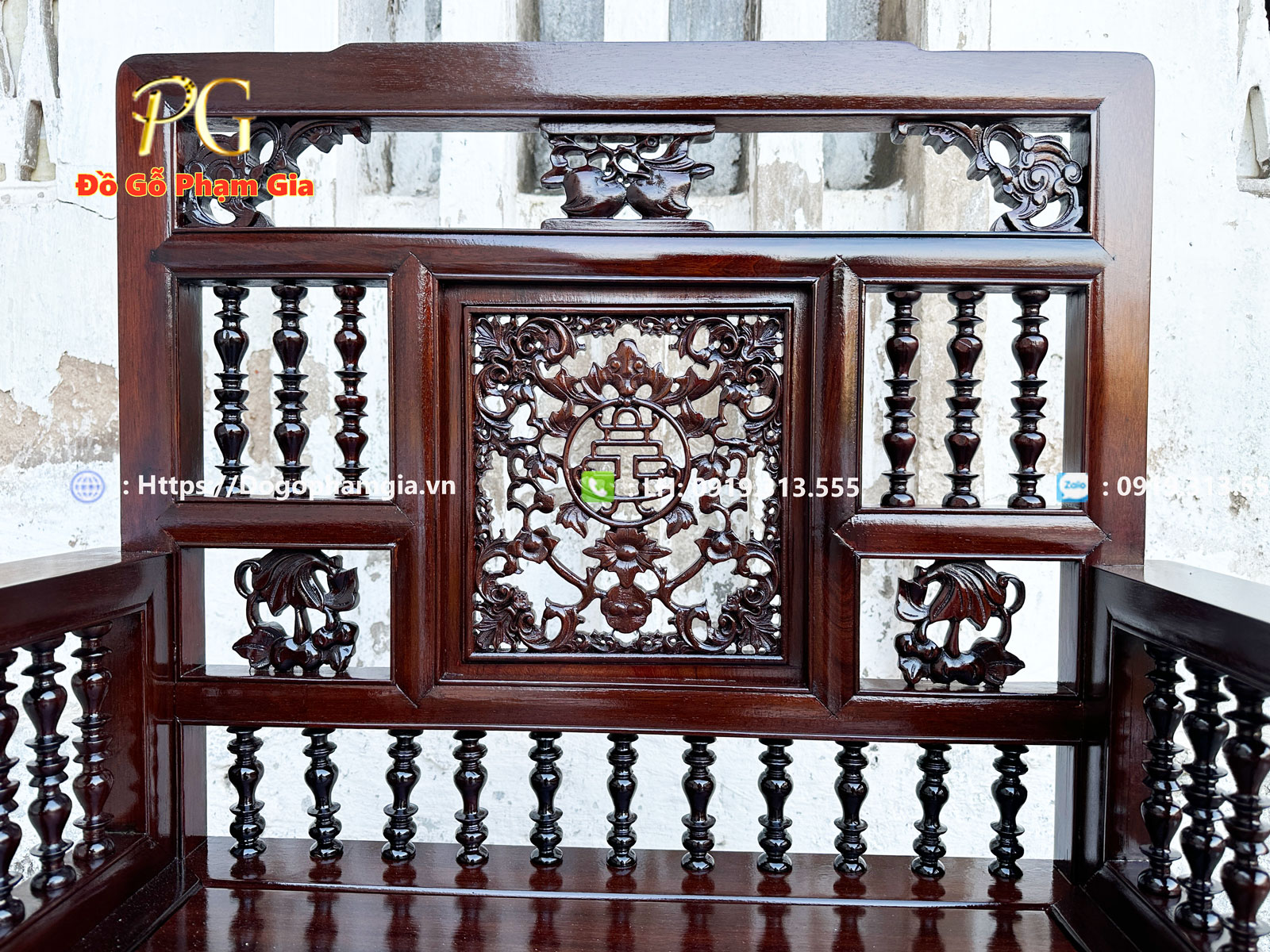 Trường kỷ song tiện Huế gỗ gụ - Tinh hoa truyền thống Việt