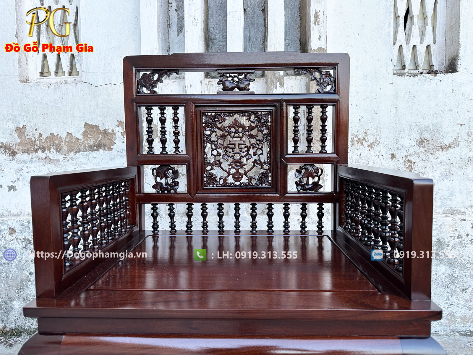 Trường kỷ song tiện Huế gỗ gụ - Tinh hoa truyền thống Việt