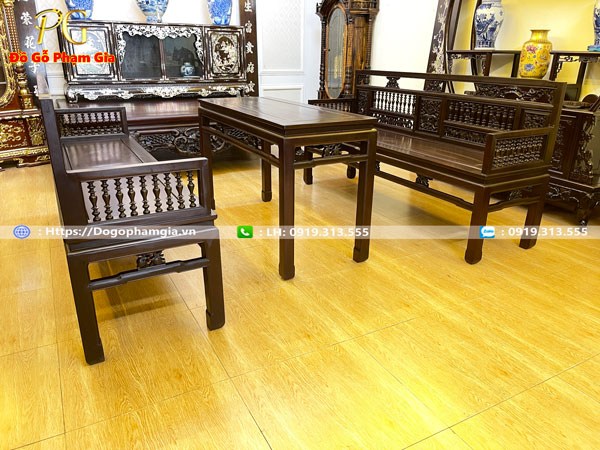 Trường kỷ song tiện gỗ gụ TK15 đẹp,chất lượng