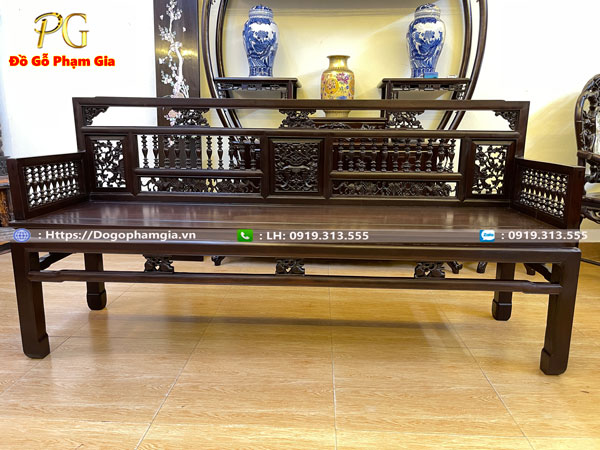 Trường kỷ song tiện gỗ gụ TK15 đẹp,chất lượng