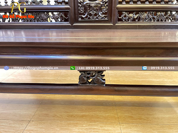Đồ Gỗ Phạm Gia – Cơ sở sản xuất trường kỷ song tiện Huế gỗ gụ