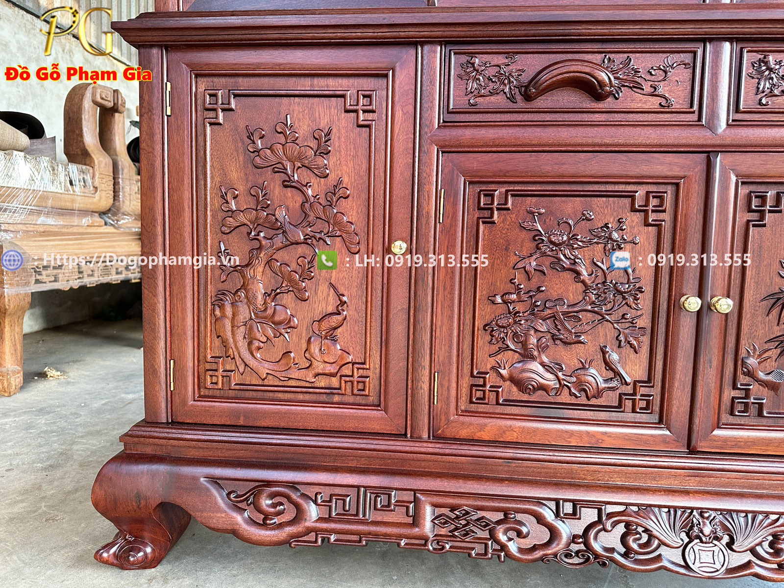 Thông tin kích thước tủ bày đồ chạm tứ quý Thông tin kích thước tủ bày đồ chạm tứ quý