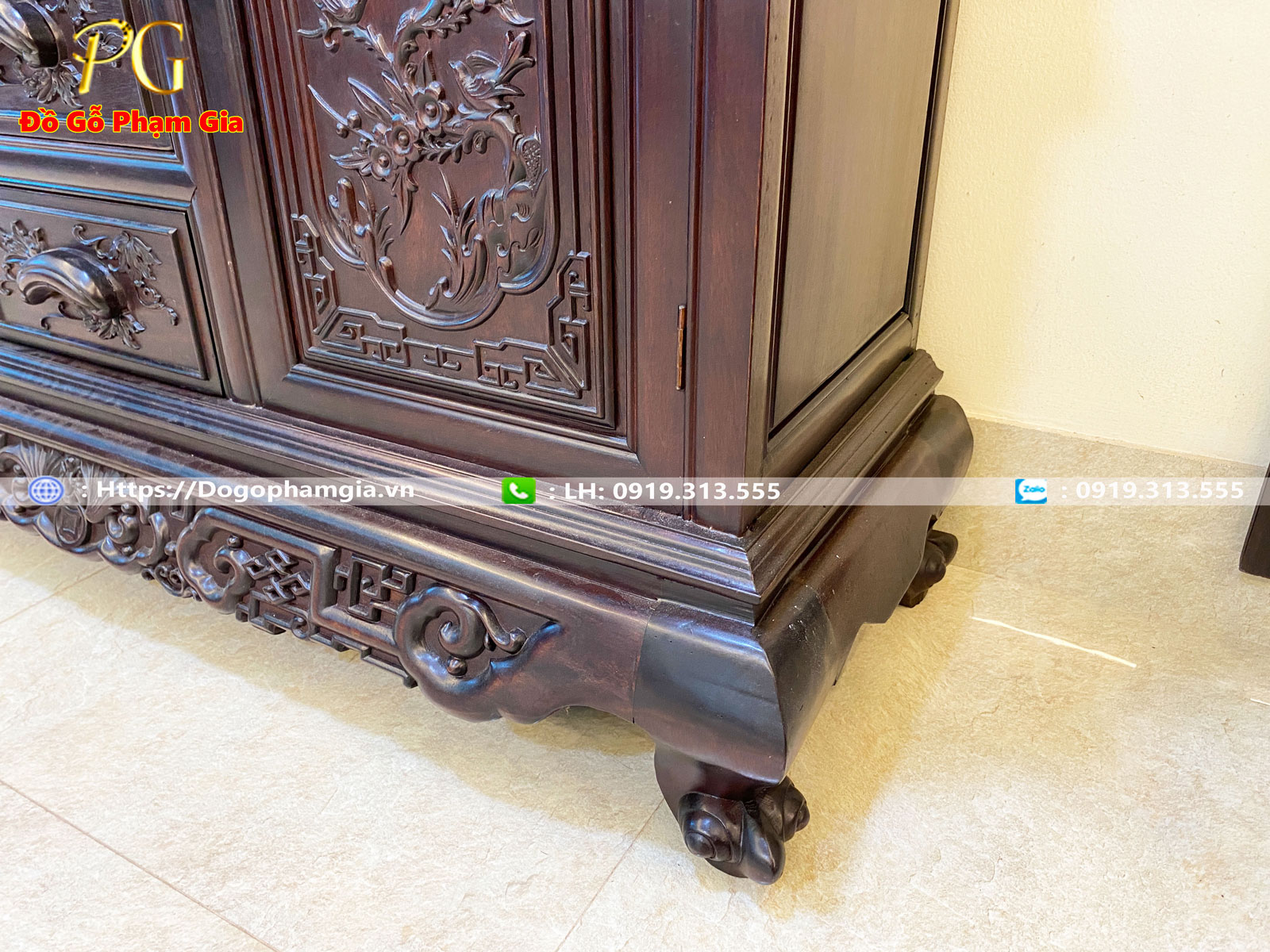 Đồ Gỗ Phạm Gia cơ sở gia công tủ bày đồ trưng bày đồ cổ