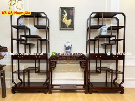 Đôi Tủ Bày Đồ Gỗ Gụ
