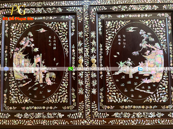 Hình ảnh chi tiết tủ bày đồ cẩn ốc gỗ gụ Hình ảnh chi tiết tủ bày đồ cẩn ốc gỗ gụ