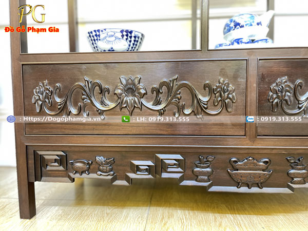 Hình ảnh chi tiết tủ bày đồ triện TB09