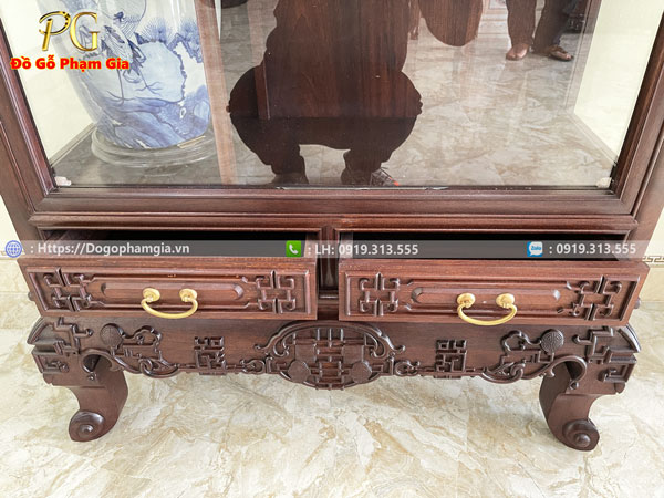 Tủ bày đồ triện ngũ phúc đẹp