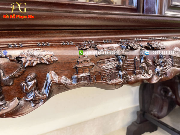 Hình ảnh tủ chè cẩn ốc văn vương cầu hiền