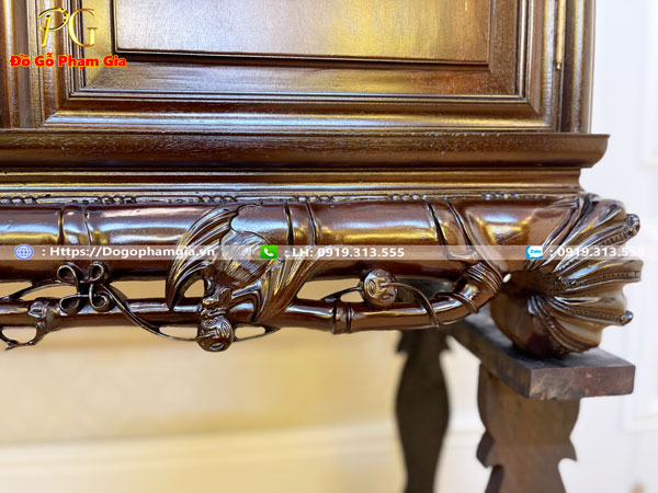 Thông tin kích thước tủ chè gỗ gụ  chạm dơi thọ CT16