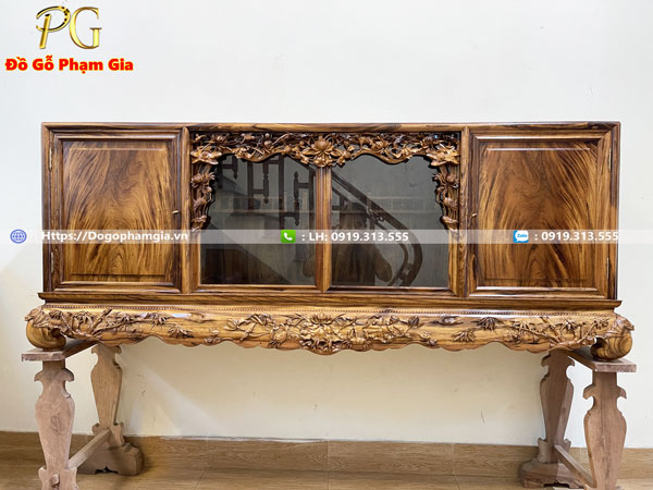 Thông tin kích thước tủ chè gỗ gụ ta