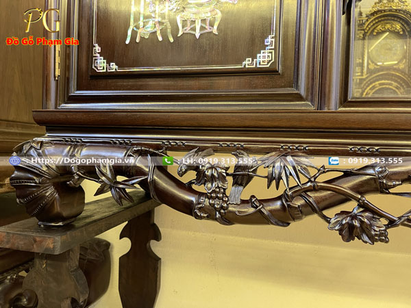 Mua tủ chè gỗ gụ khảm đông đẹp