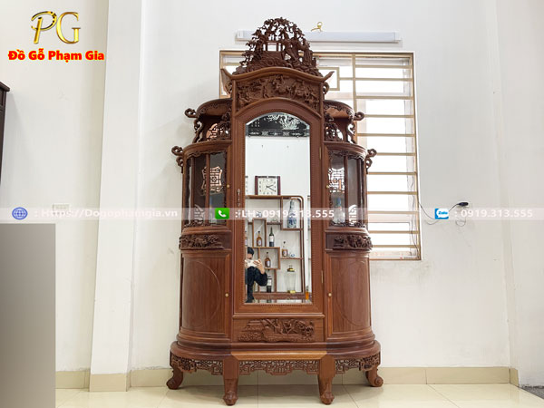 Thông tin kích thước tủ chùa cánh cong gỗ gụ Thông tin kích thước tủ chùa cánh cong gỗ gụ