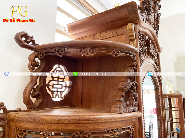 Thông tin kích thước tủ chùa cánh cong gỗ gụ Thông tin kích thước tủ chùa cánh cong gỗ gụ