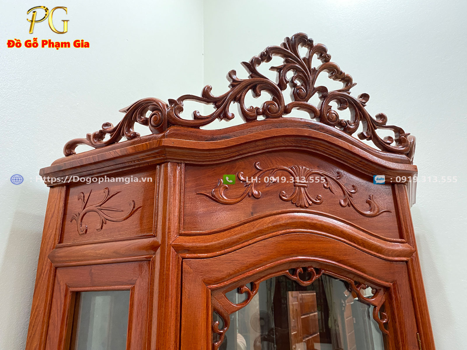 Thông tin kích thước tủ rượu góc 60 gỗ hương